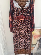 ASOS Women's Floral Dress Long sleeve With Zipper And Tie Size 14