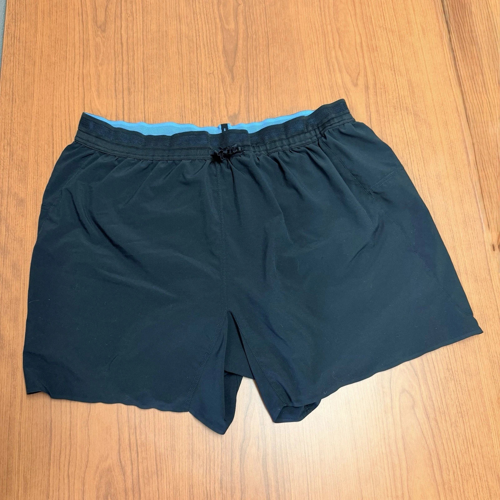 Janji AFO 5” Running Shorts Men’s XL Black Blue Lined Trail Athletic Activewear