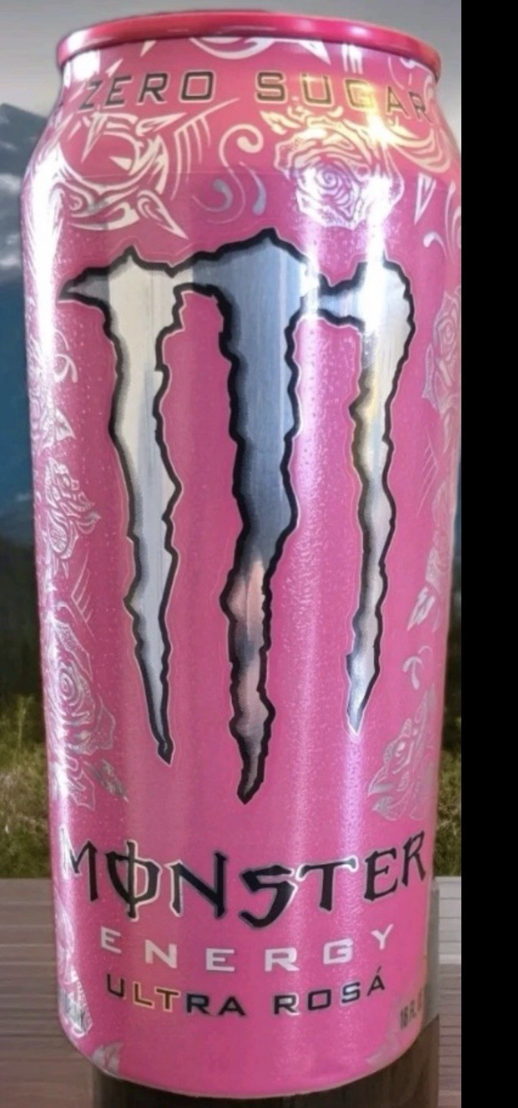 NEW RARE MONSTER ENERGY DRINK ULTRA ROSA FLAVOR PINK LID FULL 16 FL OZ CAN