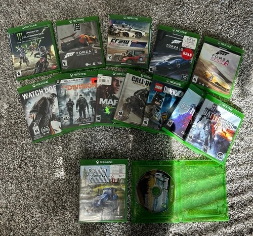 Xbox One Games Bundle Of 14 Various Games, Used But Working