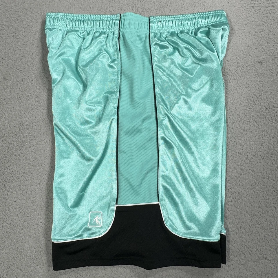 Винтажные мужские баскетбольные шорты AND1 большие как новые зеленые черные ослепительные блестящие мешковатые - Изображение 3 из 4