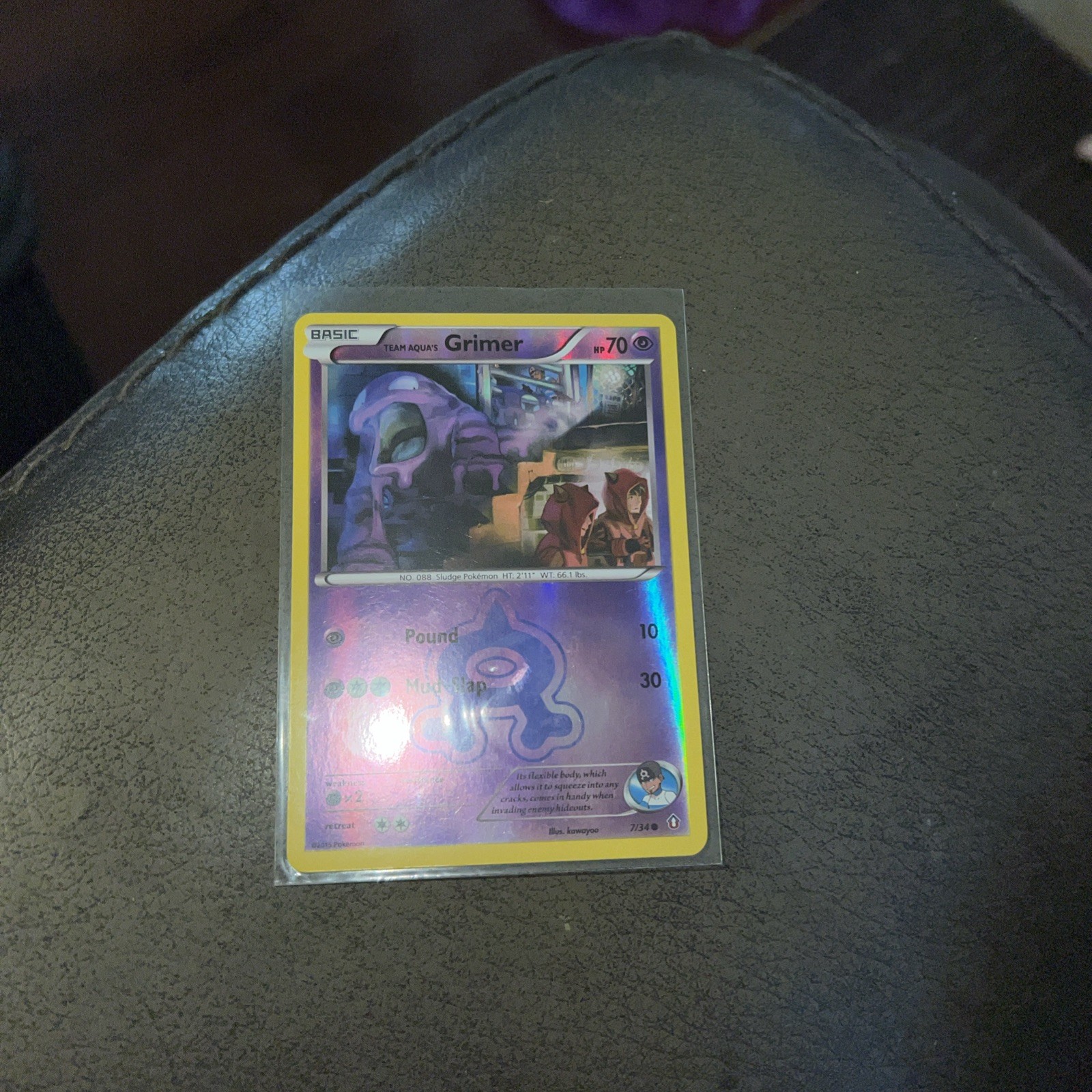 Pokémon Team Aqua's Grimer 7/34 Reverse Holo Double Crisis 2015