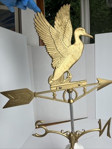 VINTAGE Robbins Marryville Metal Craft Weathervane w/ Mallard Duck Topper READ*