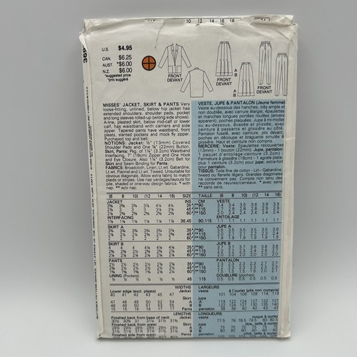Gonna e pantaloni giacca Misses modello cucito Butterick 3697 taglia 12-14-16 NON TAGLIATI - Foto 3 di 9