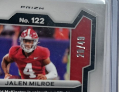 2024 Prizm Draft Picks Jalen Milroe Orange Pulsar /49 - Picture 3 of 3