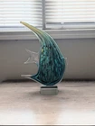 MCM Elegant Modern Murano Style Art Glass Deco Colorful Figurine Angel Fish 16"