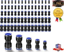 100 Pcs Quick Connect Air Hose Fittings, 5 Sizes Air Line Push to Connect Fit...