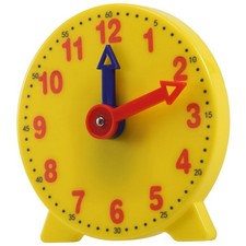 4 Inch Student Learning Clock Time Model Teacher Gear Clock 12/24 Hour3981