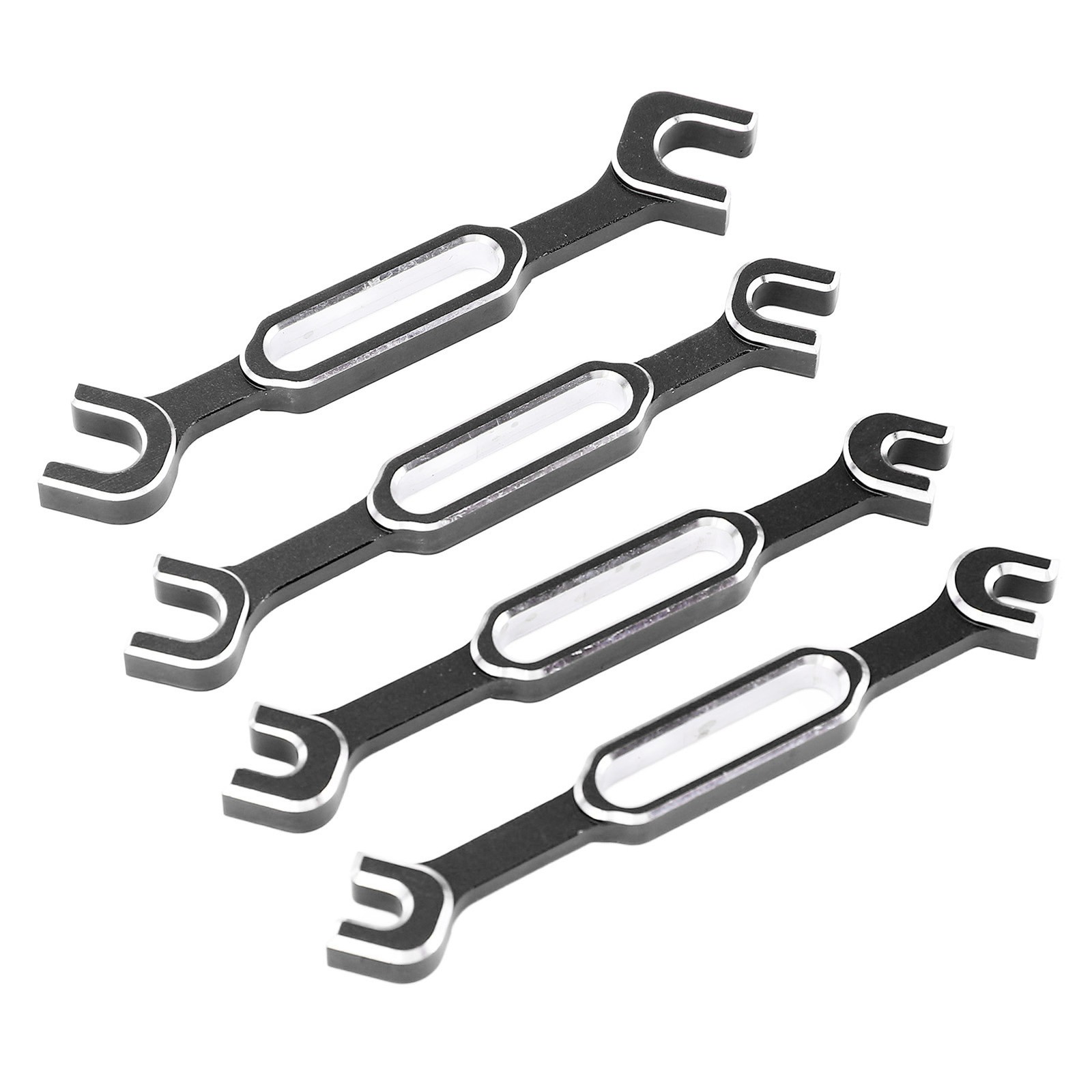 (Black)4PCS RC Car Wrenches Turnbuckle Nut Ball Joint Remover Aluminum Alloy HG