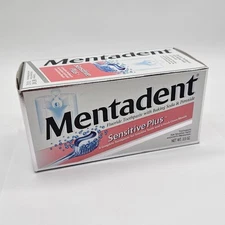 VTG NOS Mentadent Toothpaste Sensitive Plus Dispenser 3.5 oz W/ Box - Movie Prop