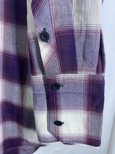 Elizabeth and James Shirt Womens XS Maroon Plaid Button Up Long Sleeve Tunic USA - Picture 2 of 10