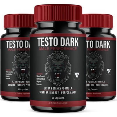 (3 Pack) Testo Dark Max Performance Supplement, TestoDark Pills (180 Capsules)