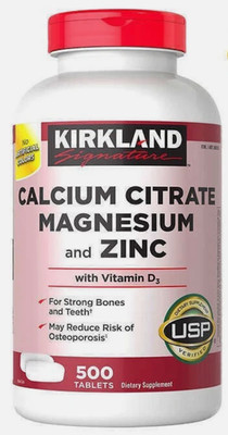 Kirkland Signature Calcium Citrate, Magnesium and Zinc, 500 Tablets