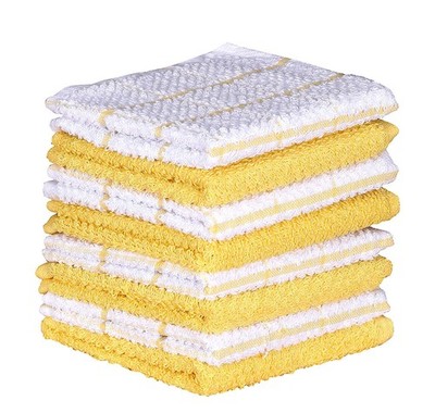 Cotton Kitchen Dish Cloths Set of 8   Highly Absorbent, Super Soft Premium Te...