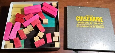 Vintage Cuisenaire Numbers-in-Color Maths Education Counting Rods ...
