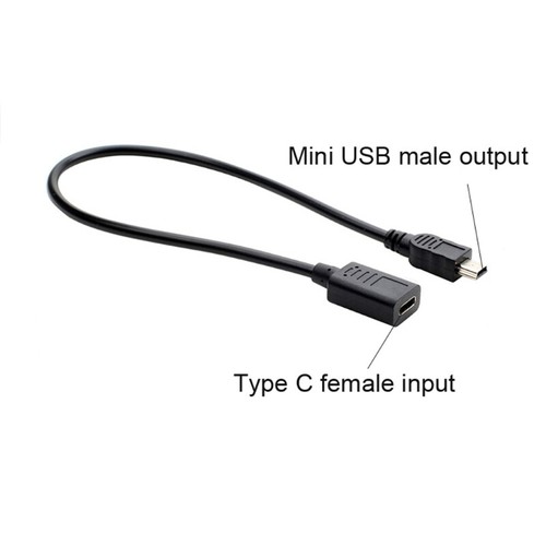 Mini USB Male to Type-c Female T-port Data Charging Conversion Extension Cable - 第 5/10 張圖片