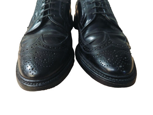 Allen Edmonds Macneil 9107 Leather Wingtip Black Blucher Longwing Men Sz 9.5D - Imagen 11 de 22