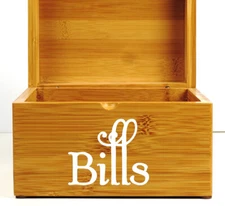 BILLS Vinyl Sticker - Home Organization - Box Bin Label - Die Cut Decal - Swash