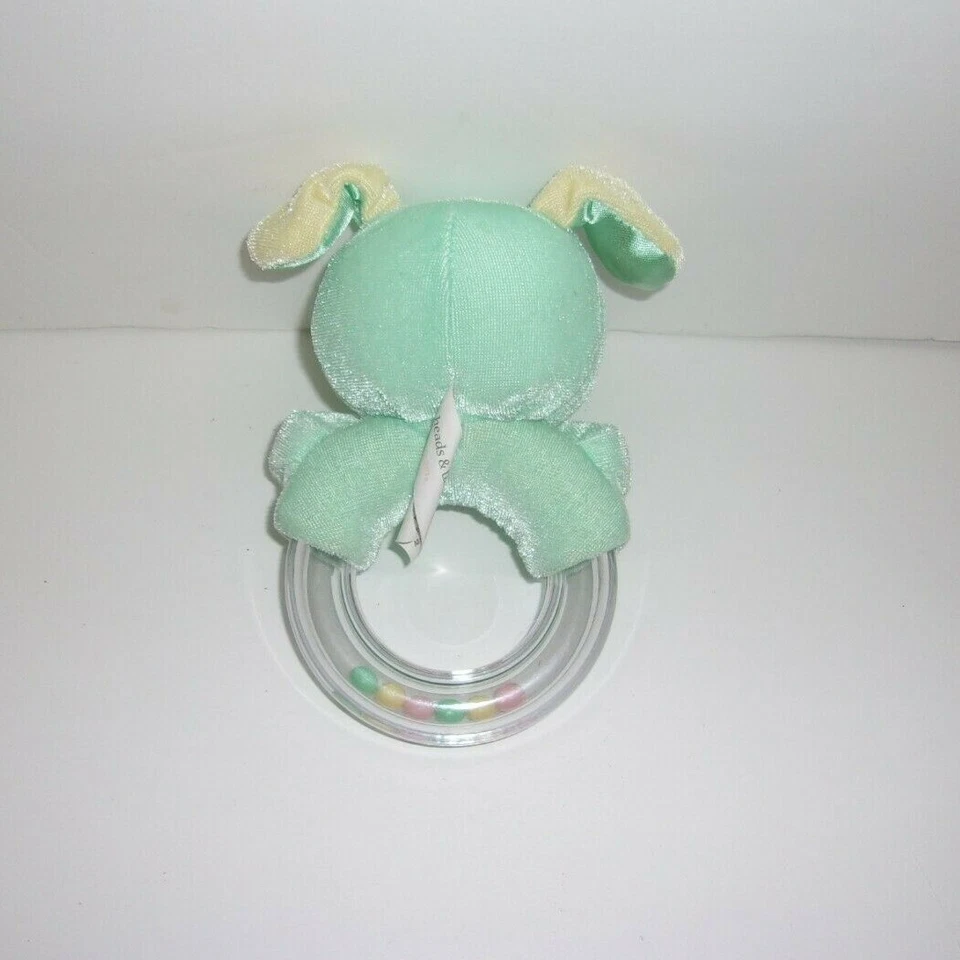 Heads & Tales Gund Verde Amarillo Cachorro Perro Spot Anillo Sonajero Bebé Juguete 5" Foto 2 de 2
