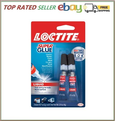 Loctite 0.07 oz. Super Glue (2-Pack) Fast acting liquid formula,sets in 5 second