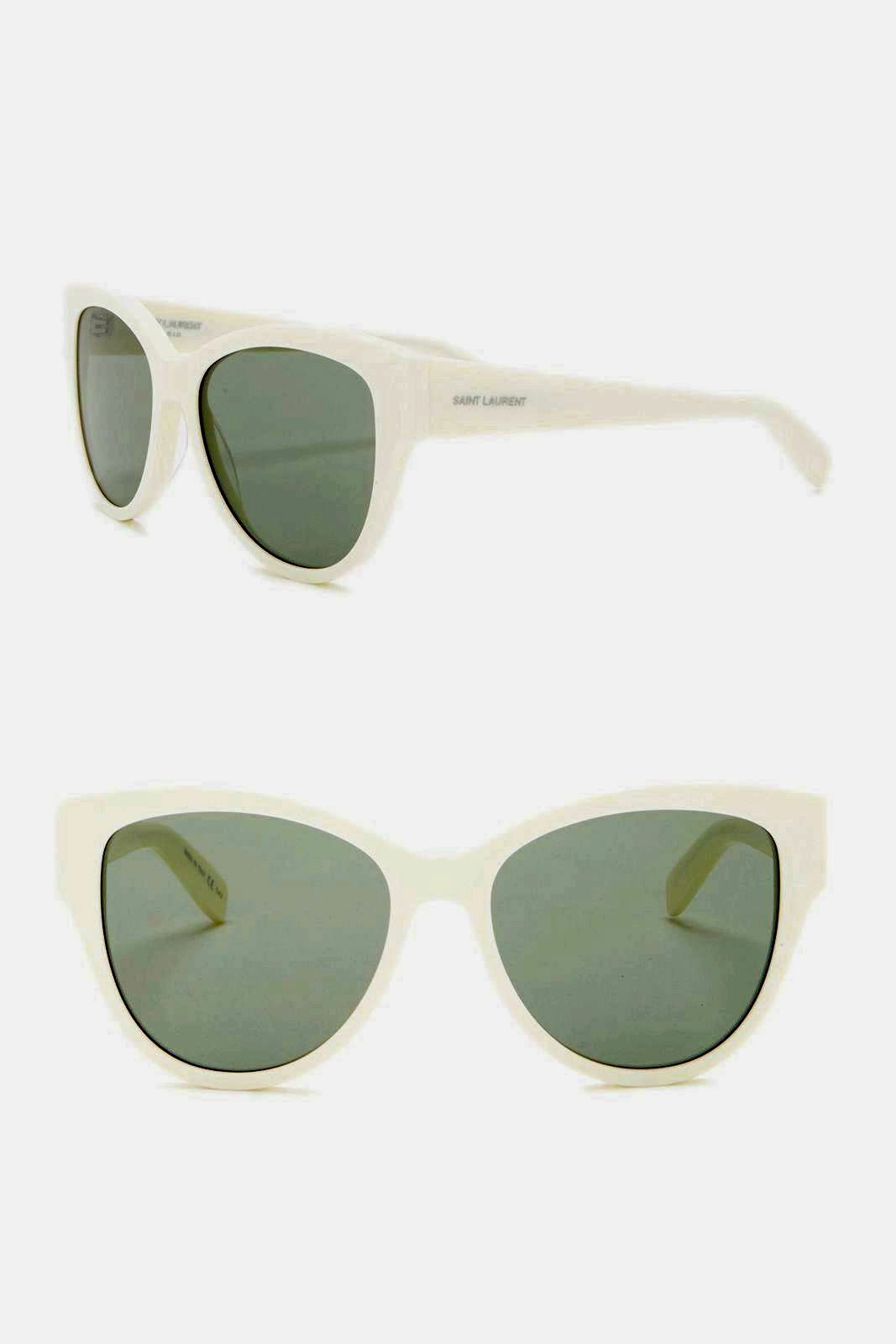 $310 Saint Laurent SL162 003 Occhiali da sole donna bianchi occhi di gatto tonalità 54 16 145