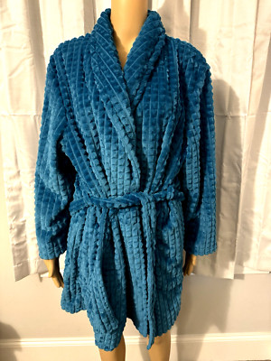 Great Noire Jasmine Rose size XL blue midi bathrobe NWOT pockets women