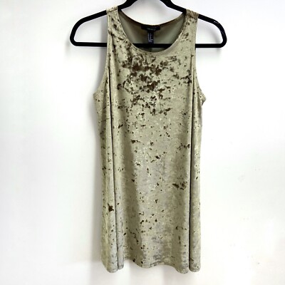 Forever 21 Green Stretch Crush Velvet Tunic Tank Top Dress XS | eBay