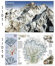 MOUNT EVEREST Climbing Map History National Geographic Wall Chart 30x47 POSTER