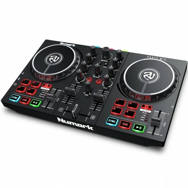 IMPIANTO DJ kit impianto coppia casse attive console Numark cuffie Hercules  - Immagine 2 di 4
