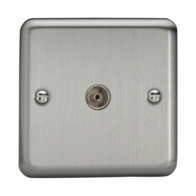 Varilight XS8 Classic Matt Chrom 1 Gang Co-Axial TV Buchse