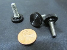 Plastic Black Stainless Thumb Screw, 5/8" Head Dia. x 10-32 x 5/8" Length, 25 Pc