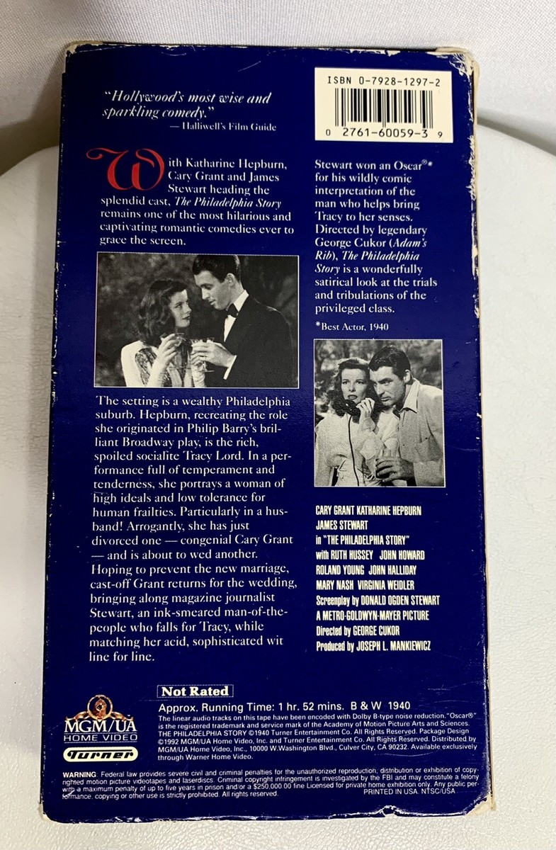 The Philadelphia Story (VHS) Katharine Hepburn, Cary Grant, James 
