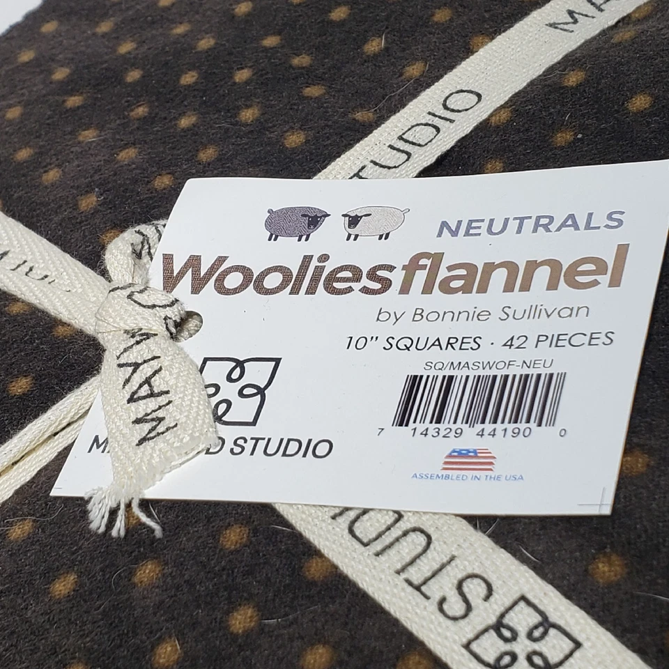 Maywood Studios Woolies Flannel Neutrals 42 10" Squares Bonnie Sullivan Discont - Image 2 of 4