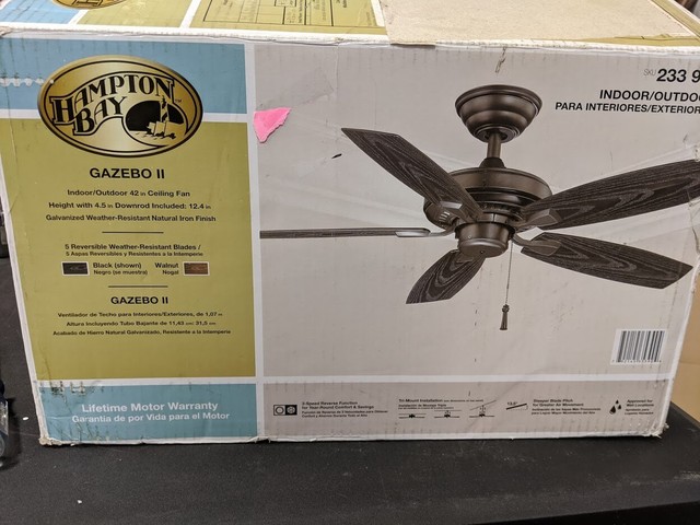 Hampton Bay Gazebo Ii 42 In Indoor Outdoor Natural Iron Ceiling