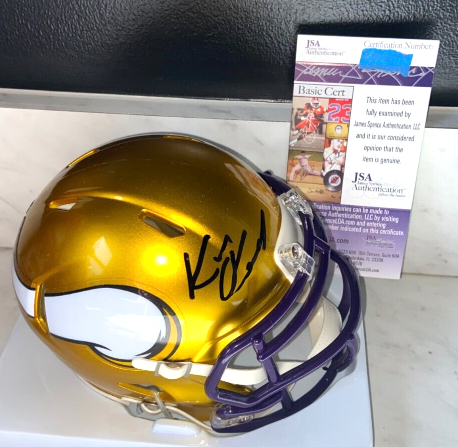 kevin o'connell Autographed Signed Minnesota Vikings COACH KEVIN OCONNELL FOOTBALL MINI HELMET JSA b 