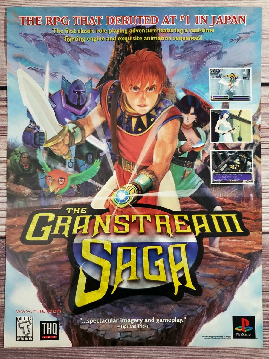 The Granstream Saga Playstation 1 PS1 PSX 1998 Game Promo Ad Art