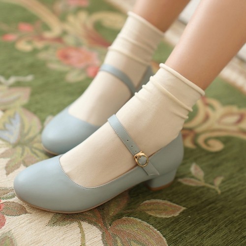 Womens Round Toe Buckle Strap Sweet 