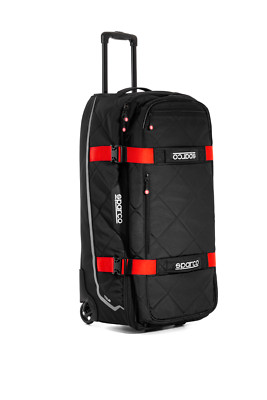 Sparco Tour Trolley Bag Coated Polyester 127 Lt Capacity Black / Red 016437NRRS