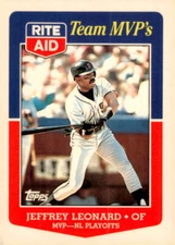 1988 Topps Rite-Aid Team MVP's #32 Jeffrey Leonard -NL Playoff MVP- San Francisc