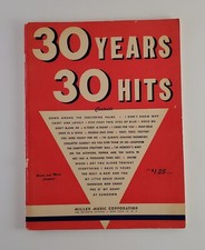 Vintage 30 Years 30 Hits No. 1 Sheet Music Songbook Miller Music Corp. 1950
