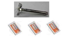  Double Edge Safety Razor + Merkur Double Edge Razor Blades 10 ct. (Pack of 3) 