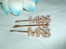 Bridal Miss to Mrs White Pearl Bobby Pins New w Tag