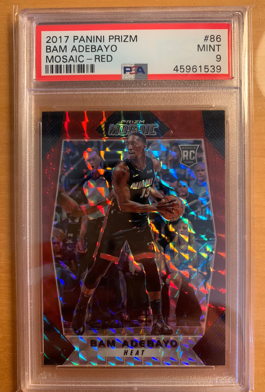 Bam Adebayo Red Mosaic #86 2017 Panini Prizm PSA 9 Rookie Card