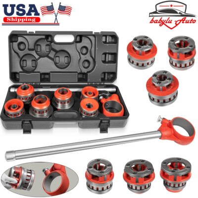 36475 12-R Manual Exposed Ratchet Pipe Threader Kit with 6 Dies for 1/8'' to 2''