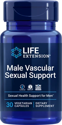 Life Extension Male Vascular Sexual Support 30 Vegetarian Capsules, Men's Health