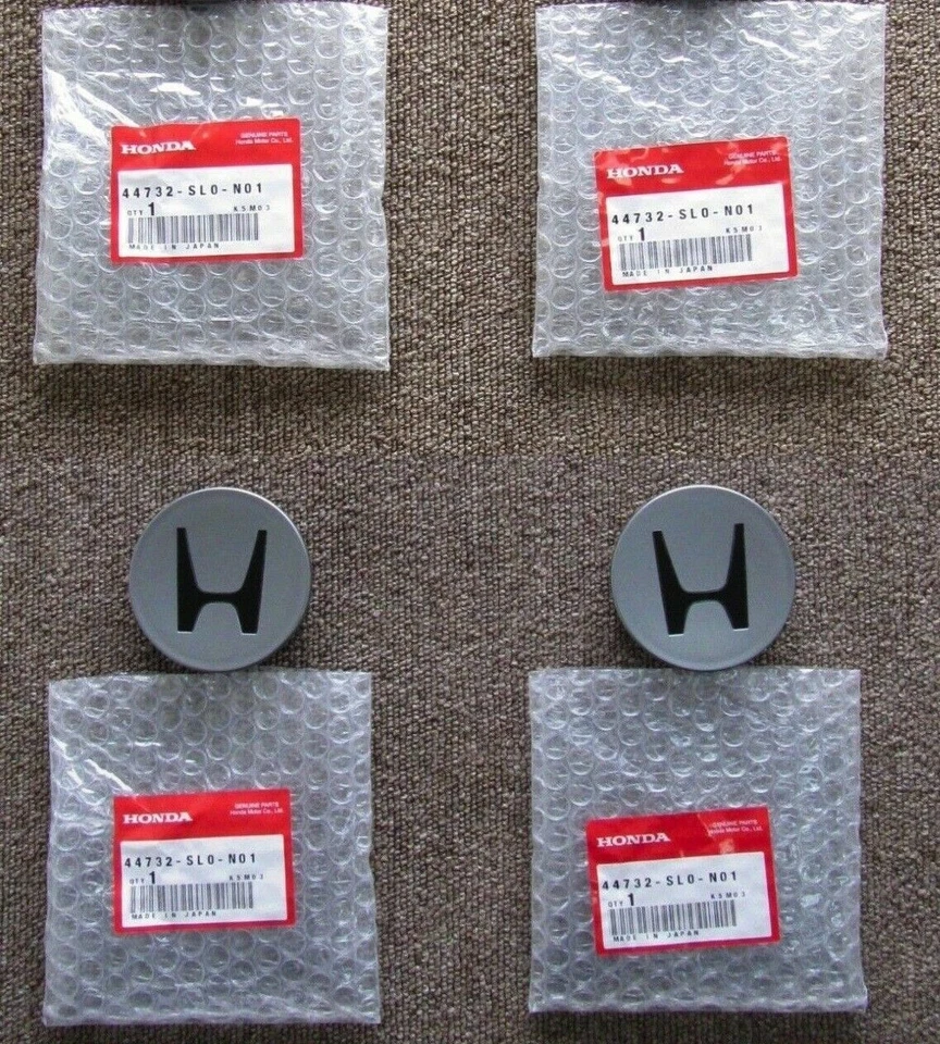 HONDA ACURA NSX NSX R NA1 2 ALUMINUM WHEEL CENTER CAP SET OF 4 PCS GENUINE OEM - Image 2 of 2