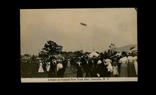 Oneonta New York REAL PHOTO postcard of Wright Flyer at Fair ca. 1907 Ferris -R8