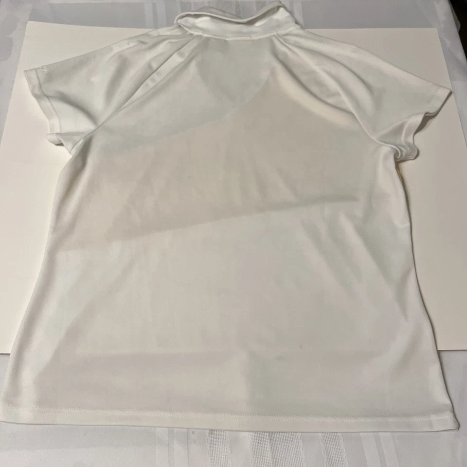 Camisa polo IZOD para mujer XL TopXFG Cool FX amarilla blanca cuello en V golf tenis activo Foto 3 de 3