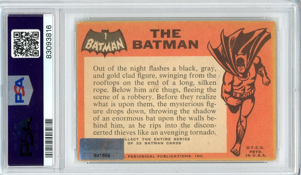 MICHAEL KEATON Batman 1966 Topps #1 1st Appearance Rookie Signed PSA ...