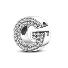 MULA Original Letter G Charm Clear AAA CZ Fit Women Bracelet 925 Sterling Silver